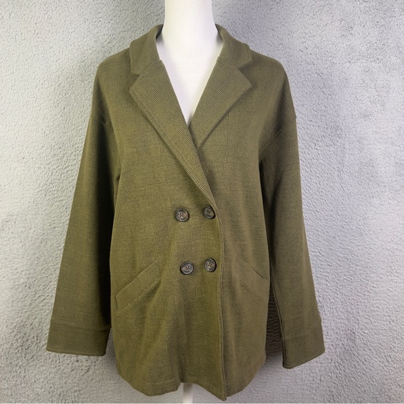 Madewell Jackets & Blazers - NWT Madewell Brusshed Redford Blazer Womens XS Green Plaid Relaxed Jacket
